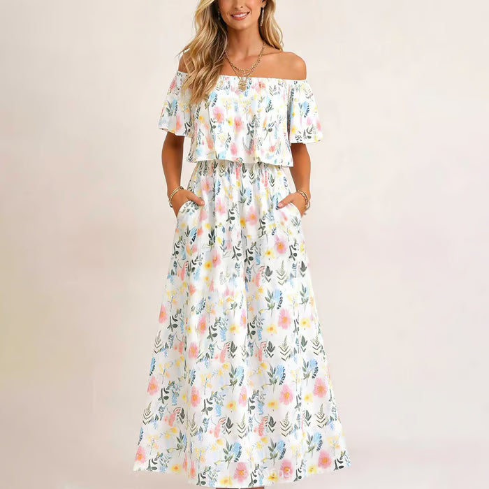 🔥 Women's Off-Shoulder Vacation-Style Maxi Dress