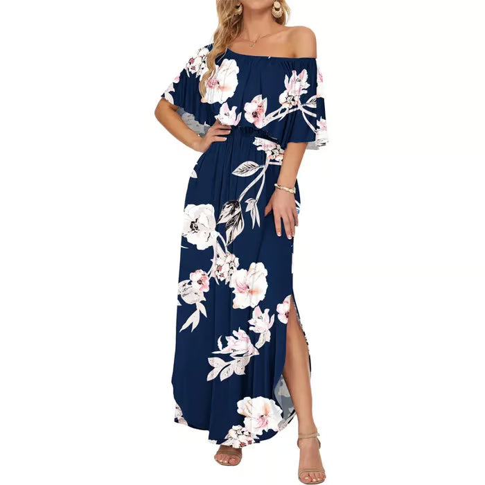 🔥 Women's Off-Shoulder Vacation-Style Maxi Dress