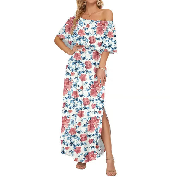🔥 Women's Off-Shoulder Vacation-Style Maxi Dress